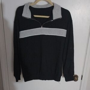 Stylish Black and Gray Zip-Up Men's Shirt